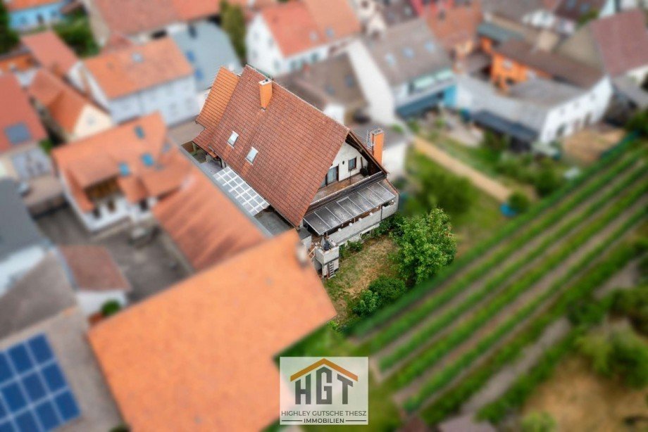 Luftaufnahme Ansicht Terrassenseite Haus Philippsburg