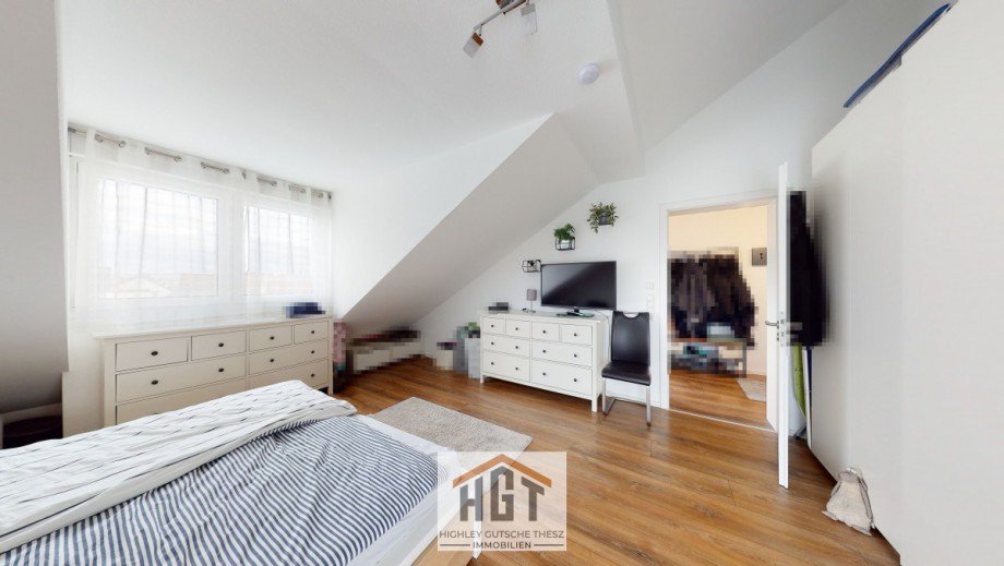 Schlafzimmer Penthousewohnung Karlsdorf-Neuthard