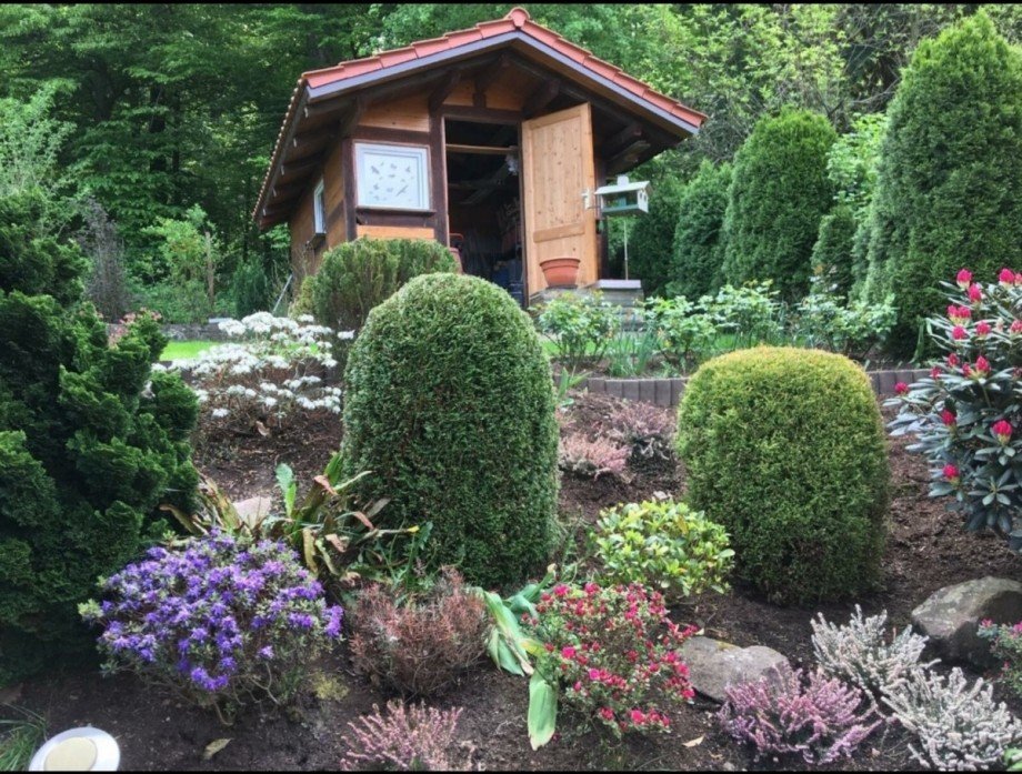 Garten im Sommer Erdgeschosswohnung �lbronn-D�rrn