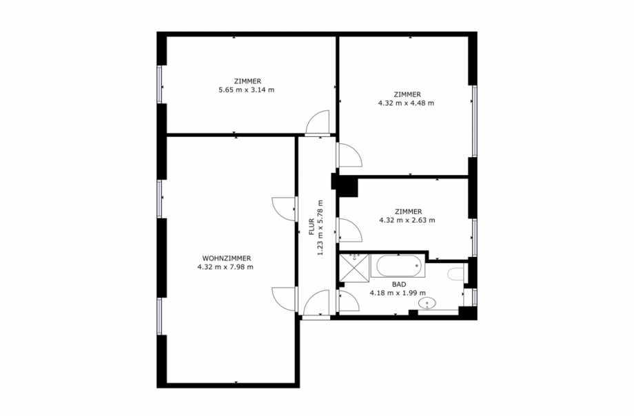 Grundriss Erdgeschosswohnung Bretten