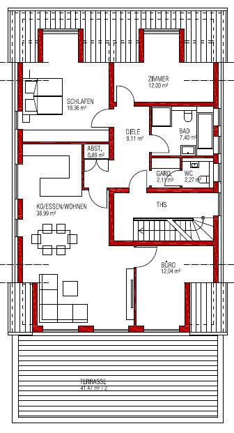 Grundriss Neuthard Penthousewohnung Karlsdorf-Neuthard