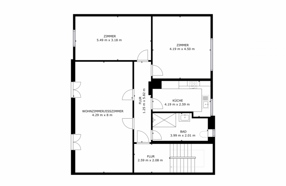 Grundriss Erdgeschosswohnung Bretten