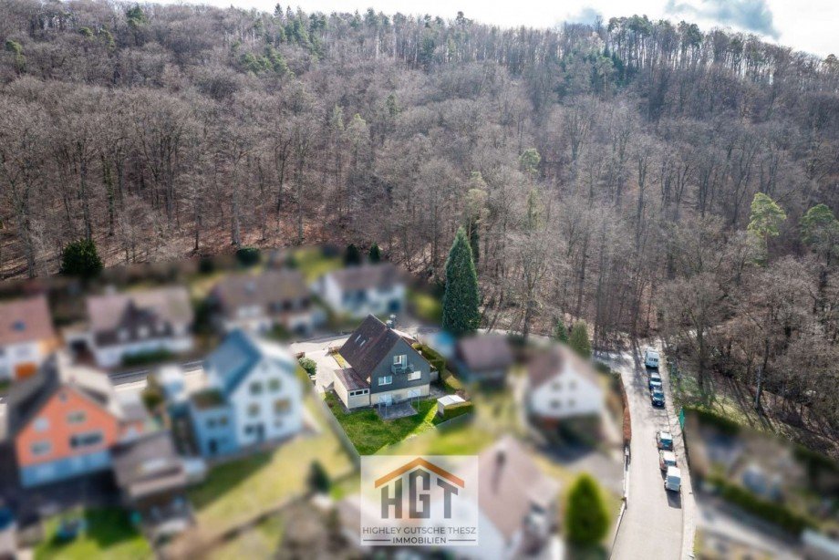 Luftaufnahme Hintergrund Wald Einfamilienhaus �lbronn-D�rrn