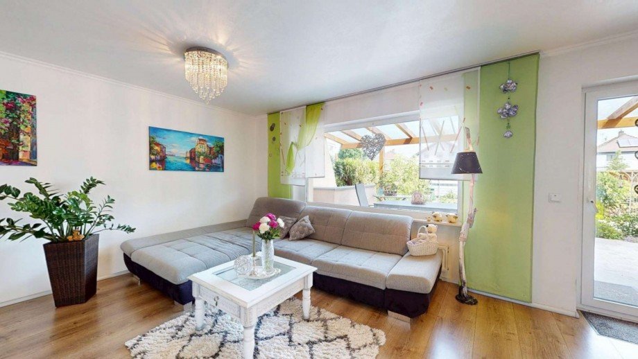 Wohnzimmer Doppelhaush�lfte Graben-Neudorf