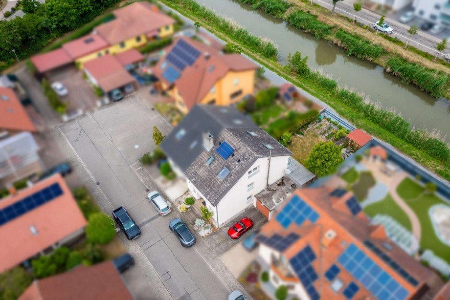 Ansicht oben Doppelhaush�lfte Graben-Neudorf