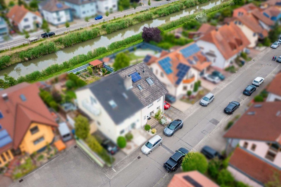 Ansicht oben Sackgasse Doppelhaush�lfte Graben-Neudorf